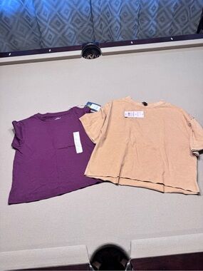 Universal Thread and Wild Fable Women’s Short-Sleeve Tees in Purple and Tan